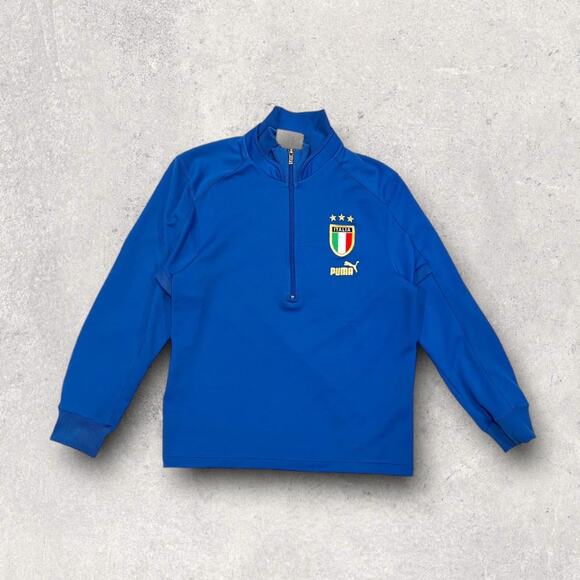 ★ Puma x Italy Flag (2004-2006) Blue 1/4 Zip Soccer Training Jacket ★ - Picture 8 of 8